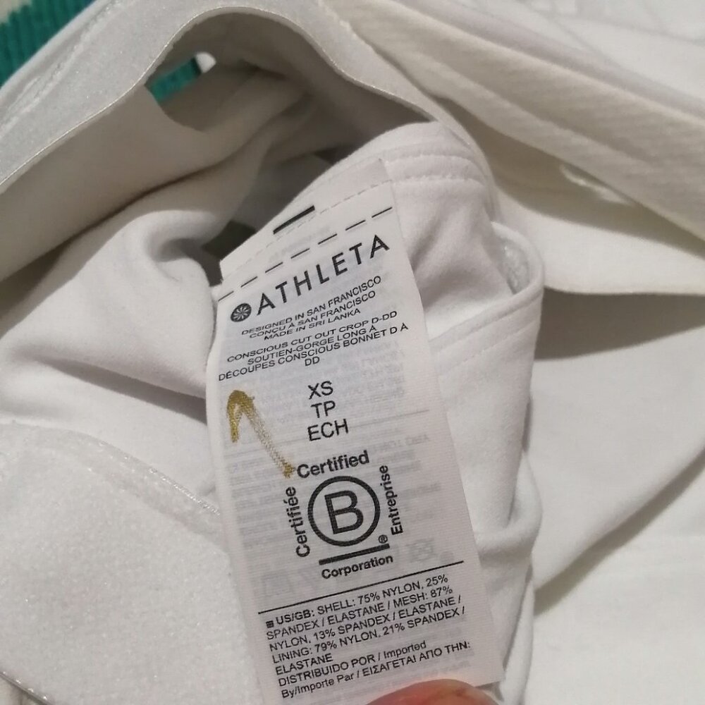 NWT-- Athleta Conscious Cut Out Crop in White, XS - Picture 5 of 11